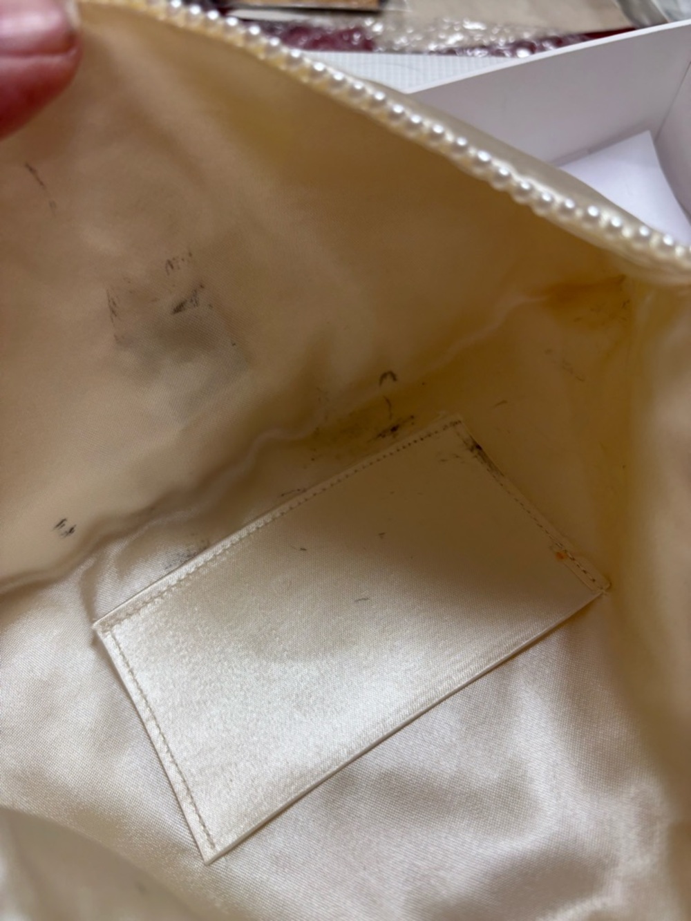 VTG - 1998 Wedding Pearl Clutch Purse 10”x5” - Picture 6 of 8